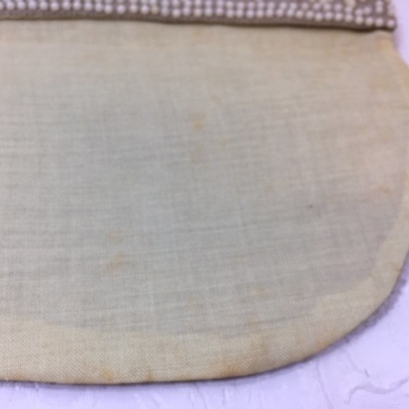 Vintage Le Jule Hong Kong Beaded Ivory Flap Over Pouch 7.5x4.5 - Picture 8 of 8